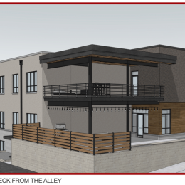 Patio and Upper Deck from Alley