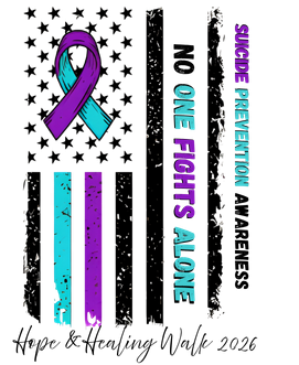 Suicide Prevention Awareness Logo No One Fights Alone Hope and Healing Walk 2026