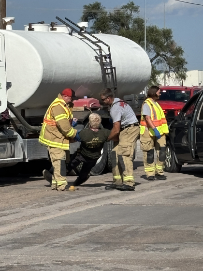CUTLINE: Emergency responders and volunteers participate in a community-wide emergency preparedness drill on Aug. 20 in McCook.